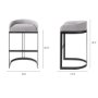 69457 - Hollyfield II Gray Fabric Seat W/ Gray Metal Base Bar Stool