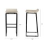 69557 - Givens 31.8"H Seat Height Natural Wood W/Black Metal Frame Bar Stool