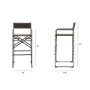 69630 - Direttore 19.3L x 19.3W x 44.1H Brown/Gray Suede W/ Metal Frame Bar Stool