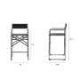 69631 - Direttore 19.3L x 19.3W x 40.2H Black Leather W/Black Frame Bar Stool