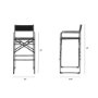 69632 - Direttore 19.3L x 19.3W x 44.1H Black Leather Seat W/Black Iron Frame Bar Stool