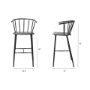 69843 - Colin Black Metal Bar Stool