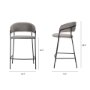 70463 - Carolyn Counter Stool w/ Gray Fabric & Matte Black Metal 