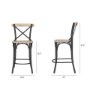70589 - Etienne Light Brown Wood w/ Iron Metal Counter Stool