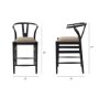 70193 - Trixie Black Wood Frame w/ Dark Taupe Fabric Seat Counter Stool