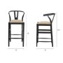 70194 - Trixie Black Wood Frame w/ Dark Taupe Fabric Seat Bar Stool