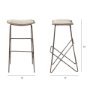 68466 - Katniss 30" Total Height Cream Fabric Seat Gold Metal Frame Bar Stool
