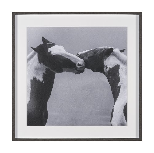 15766 - Horse Harmony - Nuzzle by Laura Warren a Hand Embellished Framed Photo Art Print Matted under Glass