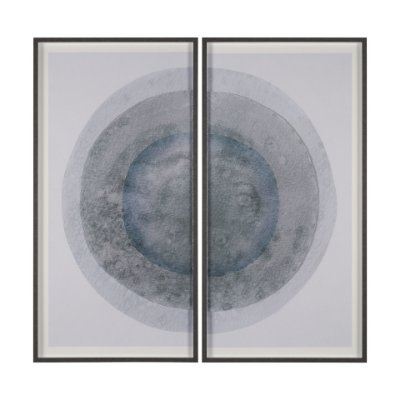 15794 - Blue Eclipse (Set of 2) by Mercana Studio a Hand Embellished Framed Art Print Matted under Glass