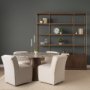 71103-AB - Allyson 54" Round Brown Pedestal w/Savar Pink Marble Top Dining Table