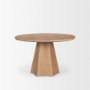71105-AB - Jovani 48" Solid Light Brown Mango Wood Round Dining Table