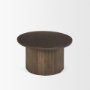 69875 - Terra 48L x 28W x 15H Dark Brown Wood Oval Fluted Coffee Table