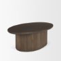 69875 - Terra 48L x 28W x 15H Dark Brown Wood Oval Fluted Coffee Table