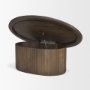 69875 - Terra 48L x 28W x 15H Dark Brown Wood Oval Fluted Coffee Table