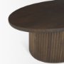 69875 - Terra 48L x 28W x 15H Dark Brown Wood Oval Fluted Coffee Table