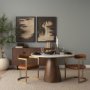 70565-AB - Allyson 48" Round Brown Wood Pedestal w/ White Marble Top Dining Table