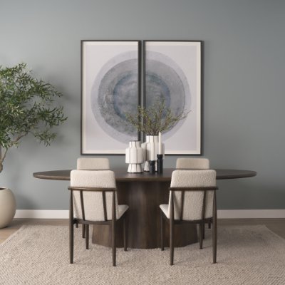 71109-AB - Jovani 94" Solid Dark Brown Mango Wood Oval Dining Table