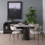 71014 - Casey Matte Black Metal w/ Gray Fabric Dining Chair