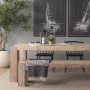 67036 - Alfred 35L x 16W Natural Wooden Herringbone Rectangular Tray