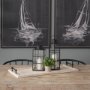 67036 - Alfred 35L x 16W Natural Wooden Herringbone Rectangular Tray
