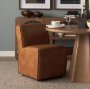 69614 - Damon 19.8L x 26.3W x 31.8H Cognac Brown Faux Leather Dining Chair