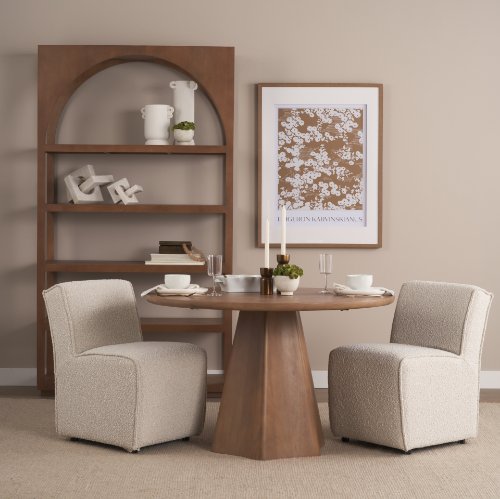 71105-AB - Jovani 48" Solid Light Brown Mango Wood Round Dining Table