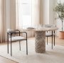 69358 - Parker Gray Fabric Seat Black Metal Dining Chair