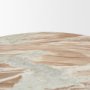 71102-AB - Allyson Round Brown Pedestal w/Savar Pink Marble Top Coffee Table