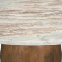 71102-AB - Allyson Round Brown Pedestal w/Savar Pink Marble Top Coffee Table