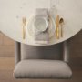 68195 - Palisades Grey Fabric Wrap Brown Wooden Frame Dining Chair