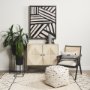 69991 - Donna Black Wood Cane-Back w/ Beige Upholstered Seat Dining Chair