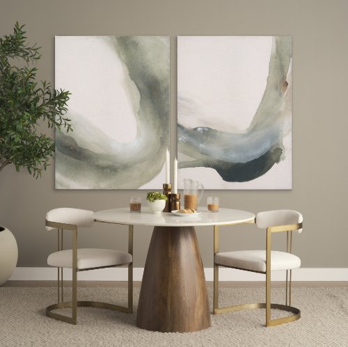 70563-AB - Allyson 42" Round Brown Wood Pedestal w/Banswara White Marble Top Dining Table
