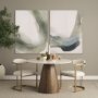 70563-AB - Allyson 42" Round Brown Wood Pedestal w/Banswara White Marble Top Dining Table