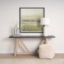 15504 - Rolling Fields II Hand Embellished Black Framed Watercolor Art Print on Paper Mounted with Backing