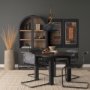 69676 - Willson 17.0L x 17.0W x 29.0H Black Iron W/Antique Brass Dome Pendant Light