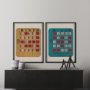 15664 - Chasing Numbers I by Zap Studio a Framed Art Print Matted under Glass