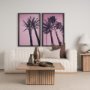 15702 - Pink Palms II by Deborah Revell a Hand Embellished Framed Photo Art Print