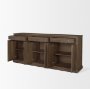 71116 - Baron Dark Brown Solid Wood w/ Antiqued Aged Brass Knobs 3-Drawer 6-Door Sideboard