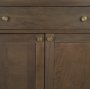 71116 - Baron Dark Brown Solid Wood w/ Antiqued Aged Brass Knobs 3-Drawer 6-Door Sideboard