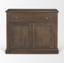 71120 - Baron Dark Brown Solid Wood w/ Antique Knobs 2-Door Accent Cabinet