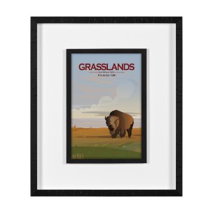 Grasslands GO (M) by Mercana Studio a Framed Art Print Matted under Glass