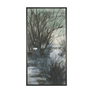 Brook and Willows I by Mercana Studio Hand-Embellished Textured Framed Canvas Artwork
