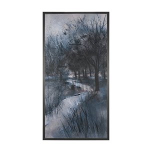 Brook and Willows II by Mercana Studio Hand-Embellished Textured Framed Canvas Artwork