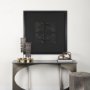 15113 - Equal Quadrants Black by Studio M a handmade Original Framed 3D Textured Artwork under Glass