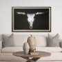 12821 - Cow Skull by PH Burchett a Hand Embellished Textured Framed Art Print Matted under Glass
