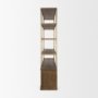 71114-AB - Baron 4-Door Dark Brown Wood w/ Antique Brass Metal Open Shelving Unit