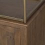 71114-AB - Baron 4-Door Dark Brown Wood w/ Antique Brass Metal Open Shelving Unit