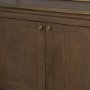 71114-AB - Baron 4-Door Dark Brown Wood w/ Antique Brass Metal Open Shelving Unit