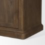 71114-AB - Baron 4-Door Dark Brown Wood w/ Antique Brass Metal Open Shelving Unit