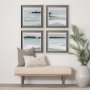 12746 - Coastal Lines IV by Emma Scarvey a Hand Embellished Textured Framed Art Print Matted under Glass